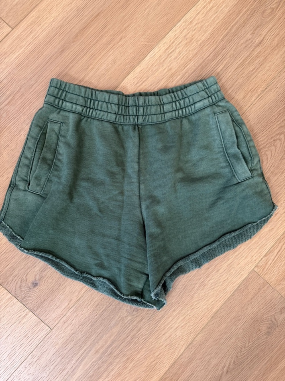 aerie Olive Green High-Waist Athletic Lounge Shorts